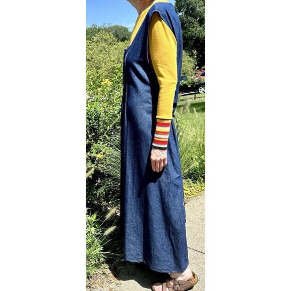 Vermont Country Store Denim Dress Womens 2X Blue Pintuck Jumper 100% Cotton - Picture 4 of 10